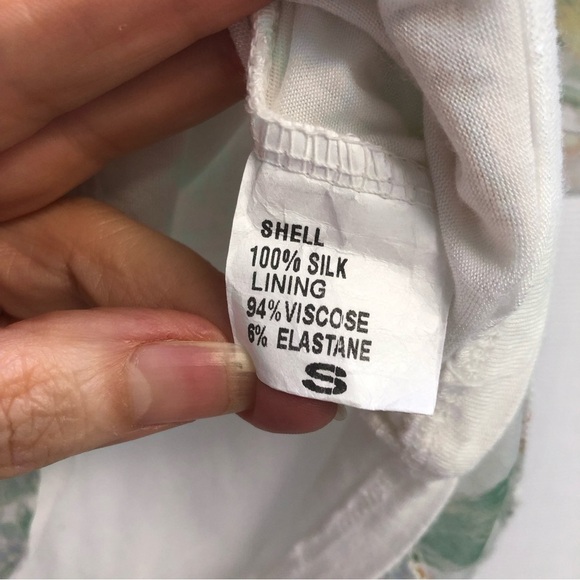 - Giusy 100% Silk White Floral Sheer Boho Blouse Small romantic - Picture 8 of 10